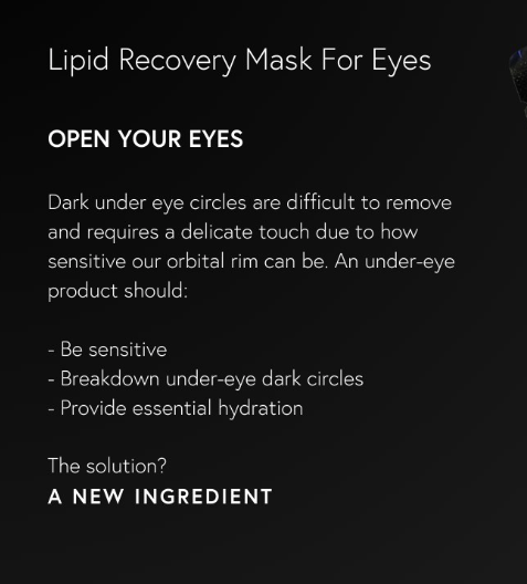 LIPID RECOVERY MASK FOR EYES