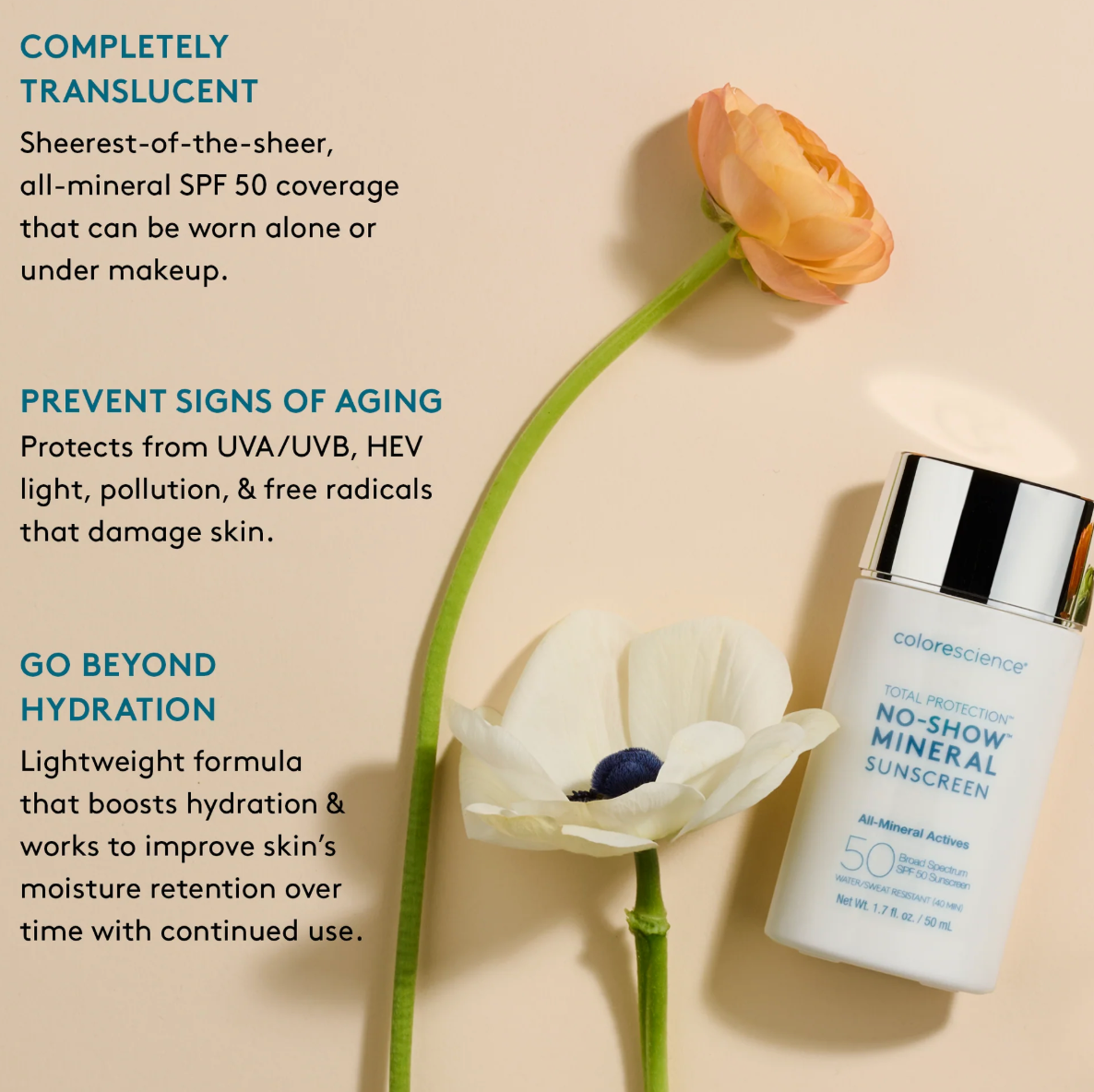 Total Protection® No-Show™ Mineral Sunscreen SPF 50